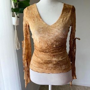 Y2K bell sleeve wet seal top